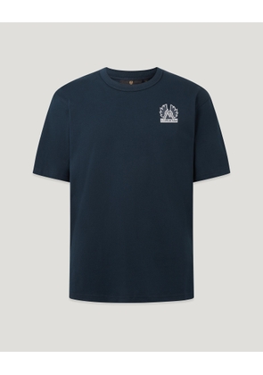 Belstaff Mountain Logo T-shirt Men's Cotton Jersey Dark Ink Size 2XL