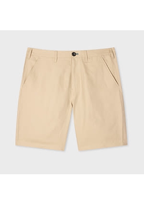 PS Paul Smith Stone Piece-Dyed Cotton Linen Chino Shorts Brown