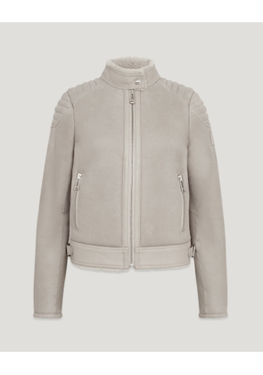Belstaff Shearling Mollison Jacket Women's Merino Shearling Cement Grey Size M