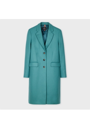 PS Paul Smith Women's Peacock Wool-Blend Epsom Coat Green