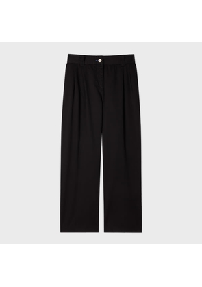 PS Paul Smith Women's Garment-Dyed Black Barrel-Leg Trousers