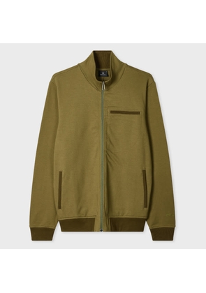PS Paul Smith Cotton-Blend Khaki Zip Sweatshirt Green