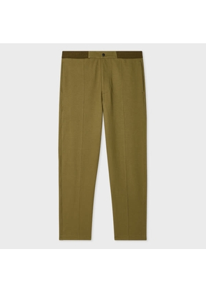 PS Paul Smith Khaki Cotton Jersey Front-Seam Sweatpants Green