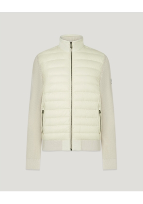 Belstaff Control Cardigan Men's Hybrid Down Knit Silver Birch Size 2XL