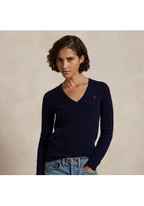 Cable-Knit Wool-Cashmere V-Neck Jumper