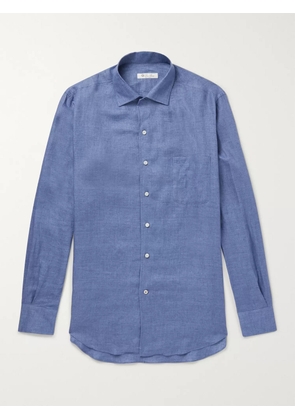 Loro Piana - André Slub Linen Shirt - Men - Blue - XS