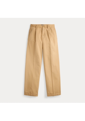Pleated Cotton-Blend Relaxed Trouser