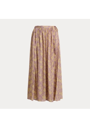 Floral Crinkled A-Line Wrap Skirt