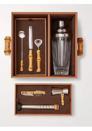 Lorenzi Milano - Bamboo, Leather and Stainless Steel Cocktail Set - Men - Brown