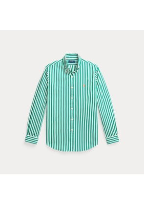 Classic Fit Striped Peached Poplin Shirt