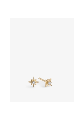 Womens Astley Clarke Polaris Star 18ct Yellow Gold Vermeil and White Sapphire Stud Earrings