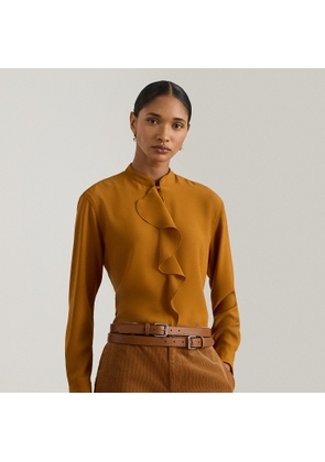 Ruffle-Trimmed Georgette Tunic