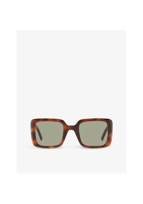 Womens Saint Laurent Sl497 Rectangular-Frame Acetate Sunglasses