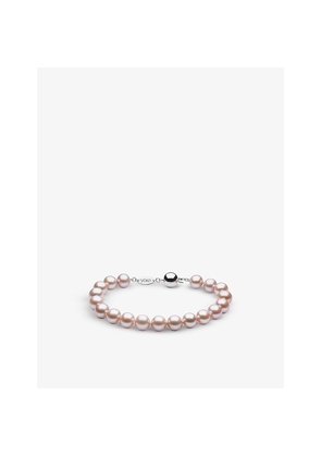 Yoko London Classic 18ct White-Gold and Pink Freshwater Pearl Bracelet