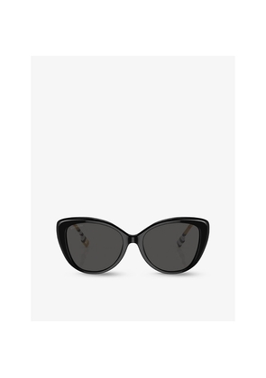 Burberry Be4407 Cat-Eye Check Acetate Sunglasses