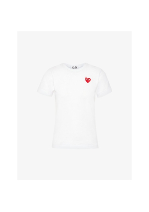 Mens Comme Des Garcons Play Heart-Appliqué Slim-Fit Cotton-Jersey Top
