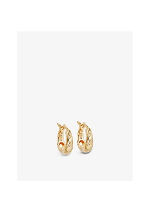 Womens Astley Clarke Celestial Mini Tiny Star 18ct Yellow Gold Vermeil and White Sapphire Huggie Earrings