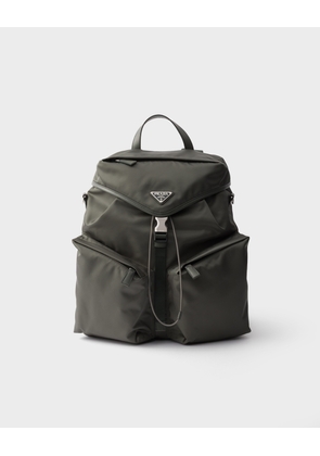 Re-Nylon and leather backpack