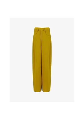 Womens Leem Barrel-Leg High-Rise Stretch-Woven Trousers