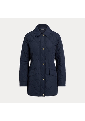 Denim-Trim Onion-Quilted Barn Jacket