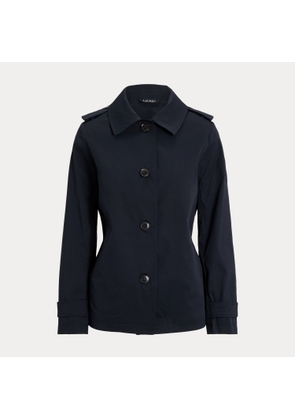 Embroidered-Crest Twill Trench Coat