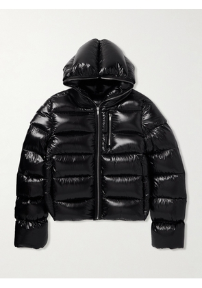 Rick Owens - Quilted Glossed-Shell Hooded Down Jacket - Men - Black - IT 46