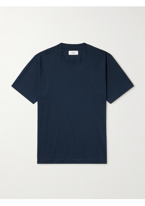 Mr P. - Mercerised Cotton-Jersey T-Shirt - Men - Blue - XS