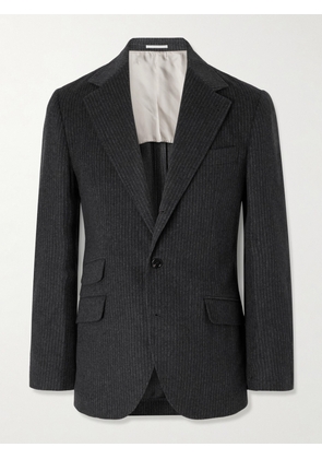 Brunello Cucinelli - Pinstriped Wool and Cashmere-Blend Suit Jacket - Men - Gray - IT 48