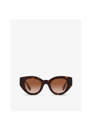 Womens Burberry Be4390 Meadow Tortoiseshell-Print Phantos-Frame Acetate Sunglasses