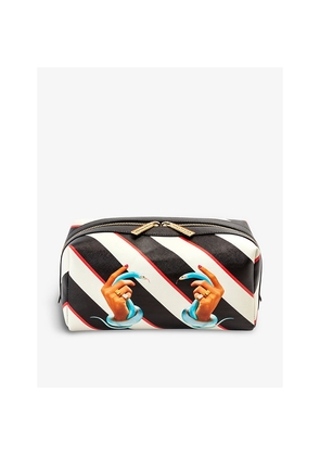 Womens Seletti Wears Toiletpaper Striped Canvas Wash Bag