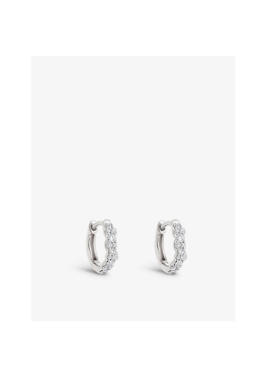 Womens Astley Clarke Interstellar Mini 14ct White-Gold and 0.20ct Diamond Hoop Earrings