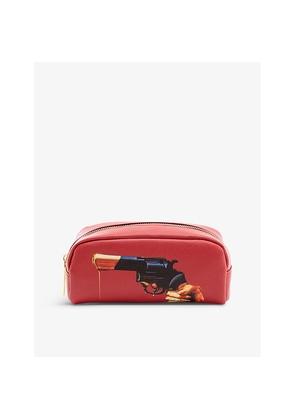 Seletti Wears Toilerpaper Revolver Faux-Leather Cosmetics Bag 20.5cm x 7cm