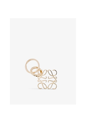 Womens Loewe Anagram Logo-Engraved Brass Keyring