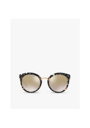 Womens Dolce & Gabbana Dg4268 Round-Frame Tortoiseshell Acetate Sunglasses