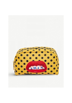 Womens Seletti Toiletpaper Sh*T Print Faux-Leather Beauty Case