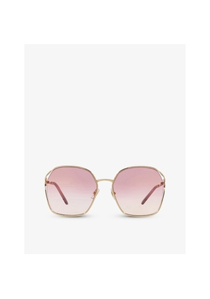 Womens Miu Miu Mu52Ws Irregular-Shape Metal Sunglasses