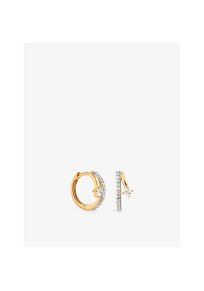 Womens Astrid & Miyu Pavé Crystal Illusion 18ct Yellow-Gold Plated Recycled Sterling-Silver and Cubic Zirconia Huggie Earrings