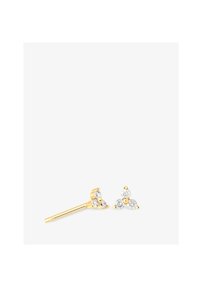 Womens Astrid & Miyu Triple Crystal 18ct Gold-Plated Sterling-Silver Stud Earrings