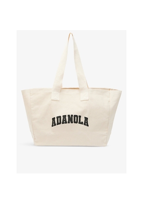 Womens Adanola Varsity Cotton-Canvas Tote Bag