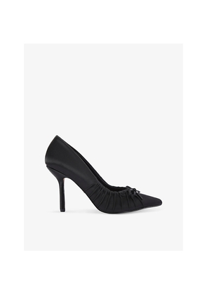 Womens KG Kurt Geiger Annie Bow-Embellished Ruched Satin Heeled Courts