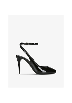 Womens Azzedine Alaia 90 Ankle-Strap Patent-Leather Heels
