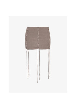 Womens Jaded London Vargo Lace-Up Woven-Blend Mini Skirt