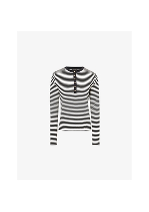 Womens Anine Bing Alessia Long-Sleeve Ribbed Cotton-Jersey T-Shirt