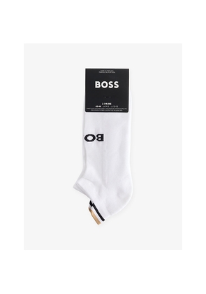 Mens Boss Iconic Intarsia-Logo Pack Of Two Cotton-Blend Knit Socks