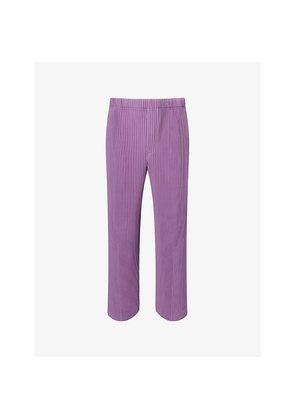 Mens Homme Plisse Issey Miyake Pleats Straight-Leg Knitted Trousers