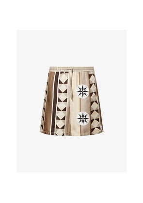 Mens Loewe x Paula's Ibiza Drawstring Silk Shorts