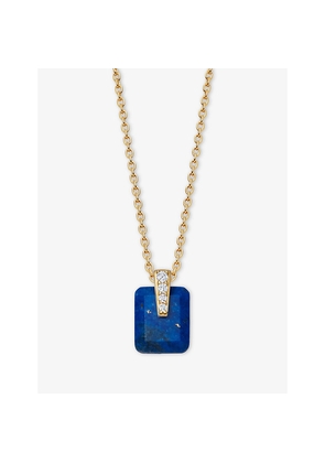 Womens Astley Clarke Deco 18ct Yellow Gold Vermeil, Lapis and White Sapphire Pendant Necklace