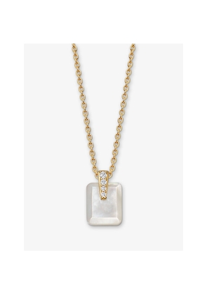 Womens Astley Clarke Deco 18ct Yellow Gold Vermeil, Mother-Of-Pearl and White Sapphire Pendant Necklace
