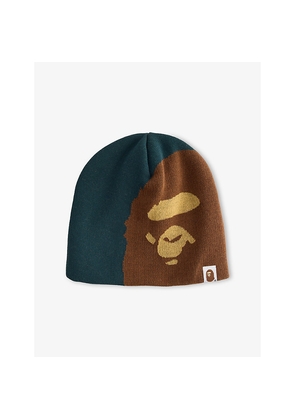 Mens A Bathing Ape Ape Head Knitted Beanie Hat