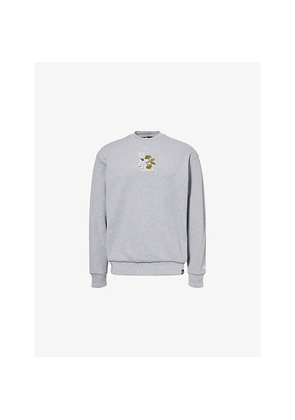 Mens New Era Crewneck Embroidered Cotton-Blend Jumper